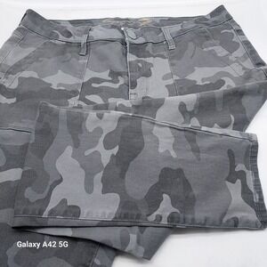 Seven7 Utility Ankle Skinny Pants Womens 12 Concrete Camo Grey Camouflage MY1709